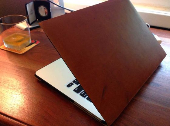 Custom leather laptop skin