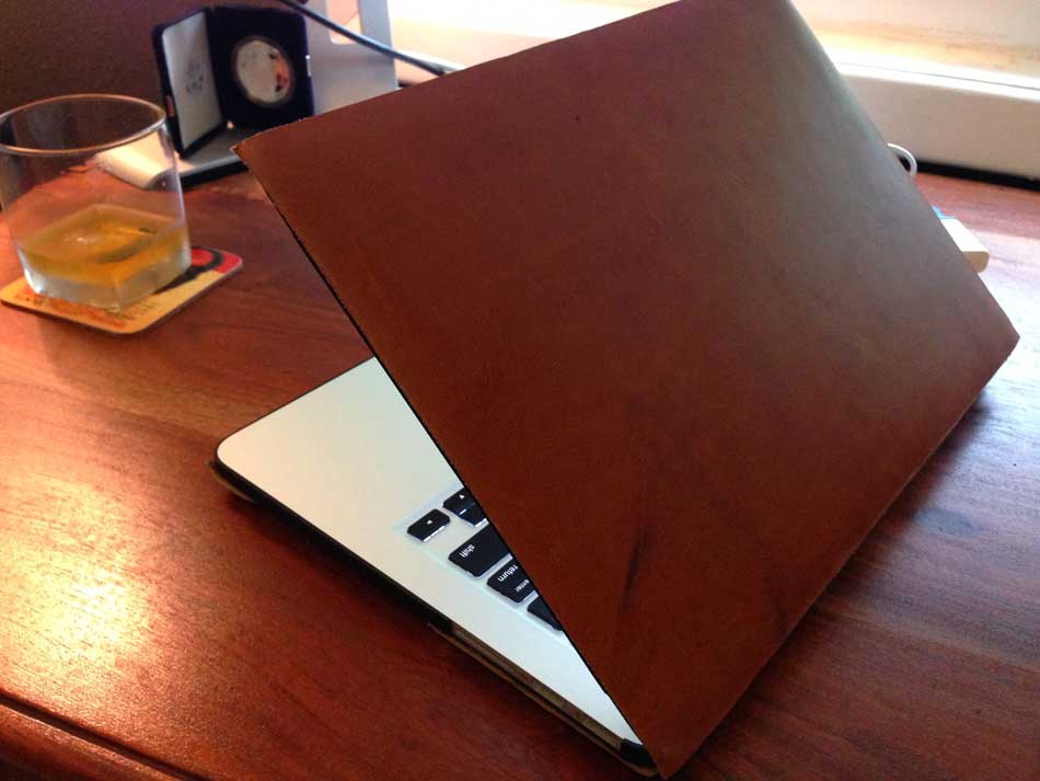 Custom leather laptop skin